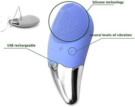MEGAFIVE - Appareil et brosse de nettoyage de visage en silicone imperméable rechargeable électronique USB